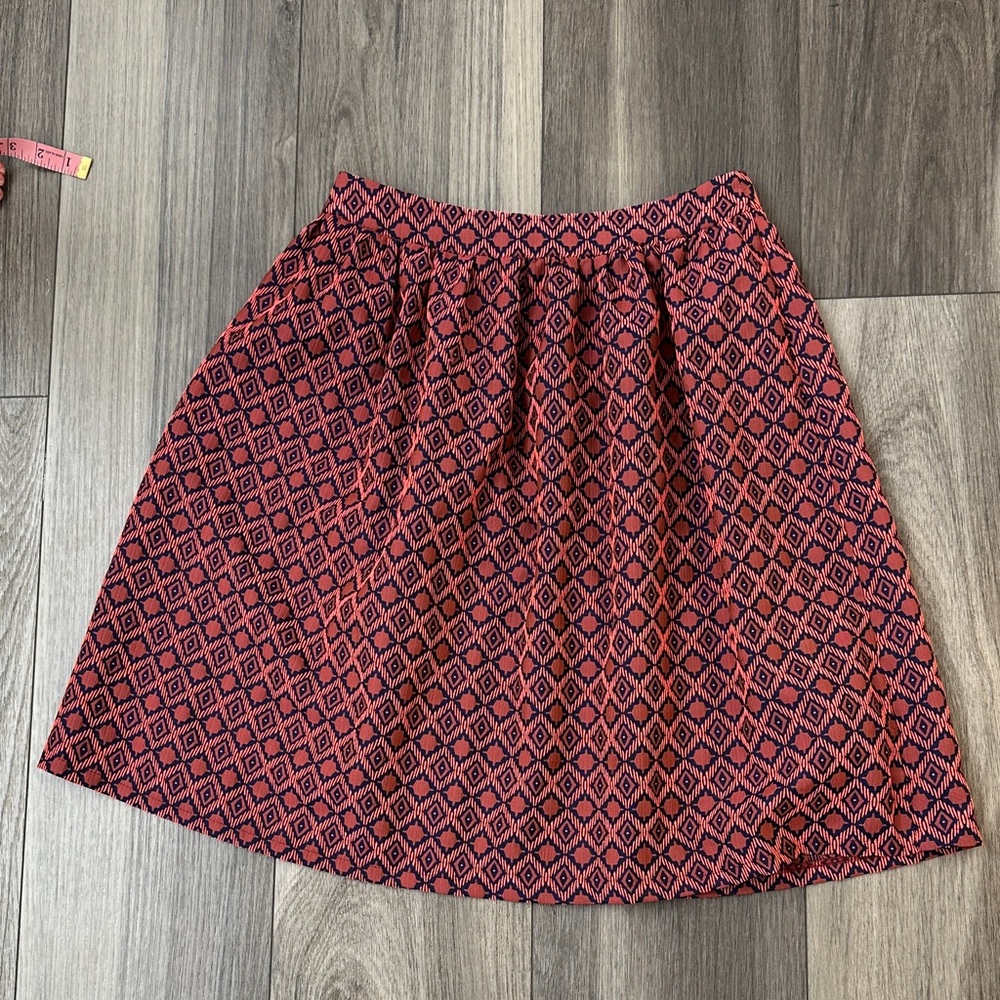 Geometric Patterned Pink Skirt